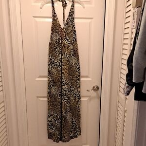 Leopard Print Halter Jumpsuit